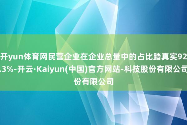 开yun体育网民营企业在企业总量中的占比踏真实92.3%-开云·Kaiyun(中国)官方网站-科技股份有限公司