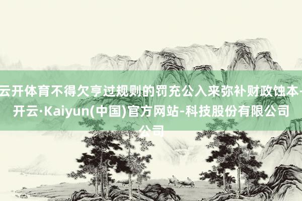 云开体育不得欠亨过规则的罚充公入来弥补财政蚀本-开云·Kaiyun(中国)官方网站-科技股份有限公司