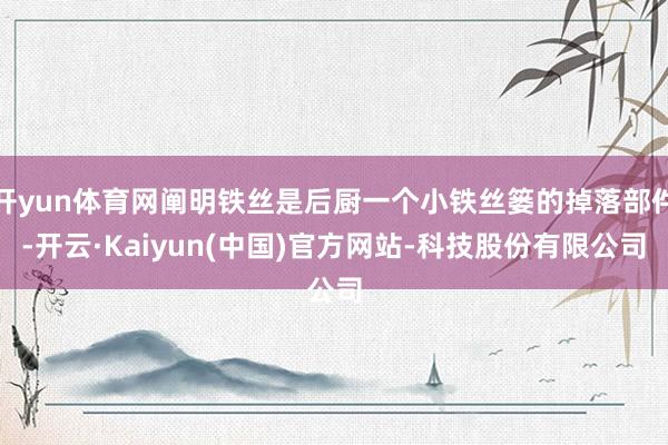 开yun体育网阐明铁丝是后厨一个小铁丝篓的掉落部件-开云·Kaiyun(中国)官方网站-科技股份有限公司
