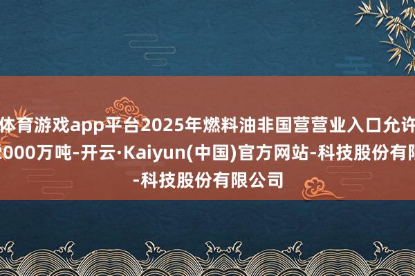 体育游戏app平台2025年燃料油非国营营业入口允许量为2000万吨-开云·Kaiyun(中国)官方网站-科技股份有限公司