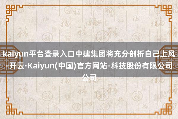 kaiyun平台登录入口中建集团将充分剖析自己上风-开云·Kaiyun(中国)官方网站-科技股份有限公司