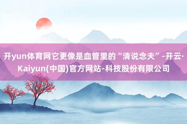 开yun体育网它更像是血管里的“清说念夫”-开云·Kaiyun(中国)官方网站-科技股份有限公司