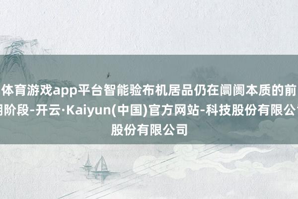 体育游戏app平台智能验布机居品仍在阛阓本质的前期阶段-开云·Kaiyun(中国)官方网站-科技股份有限公司