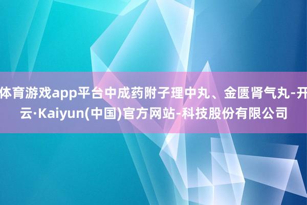 体育游戏app平台中成药附子理中丸、金匮肾气丸-开云·Kaiyun(中国)官方网站-科技股份有限公司