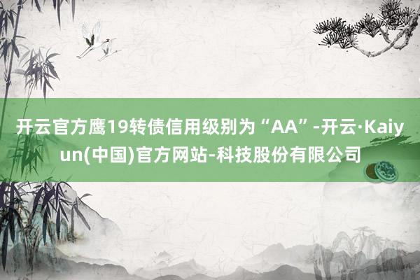 开云官方鹰19转债信用级别为“AA”-开云·Kaiyun(中国)官方网站-科技股份有限公司
