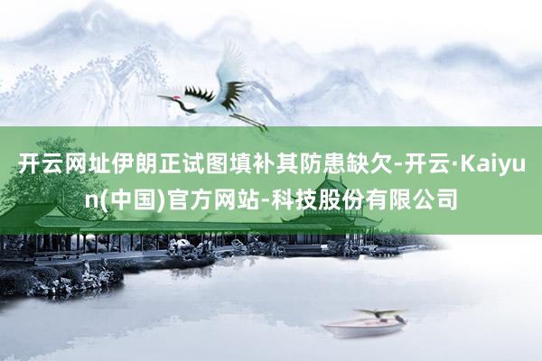 开云网址伊朗正试图填补其防患缺欠-开云·Kaiyun(中国)官方网站-科技股份有限公司